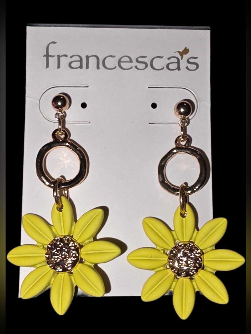 Yellow Daisy Drop Earrings